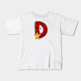 Letter D - Christmas Letter Kids T-Shirt